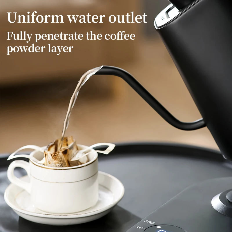 Electric Gooseneck Kettle 1000ML  Hand Brew Coffee Tea 1200W Pot Smart Teapot Temperature Control Pot Rapid Heating Kettle 220v