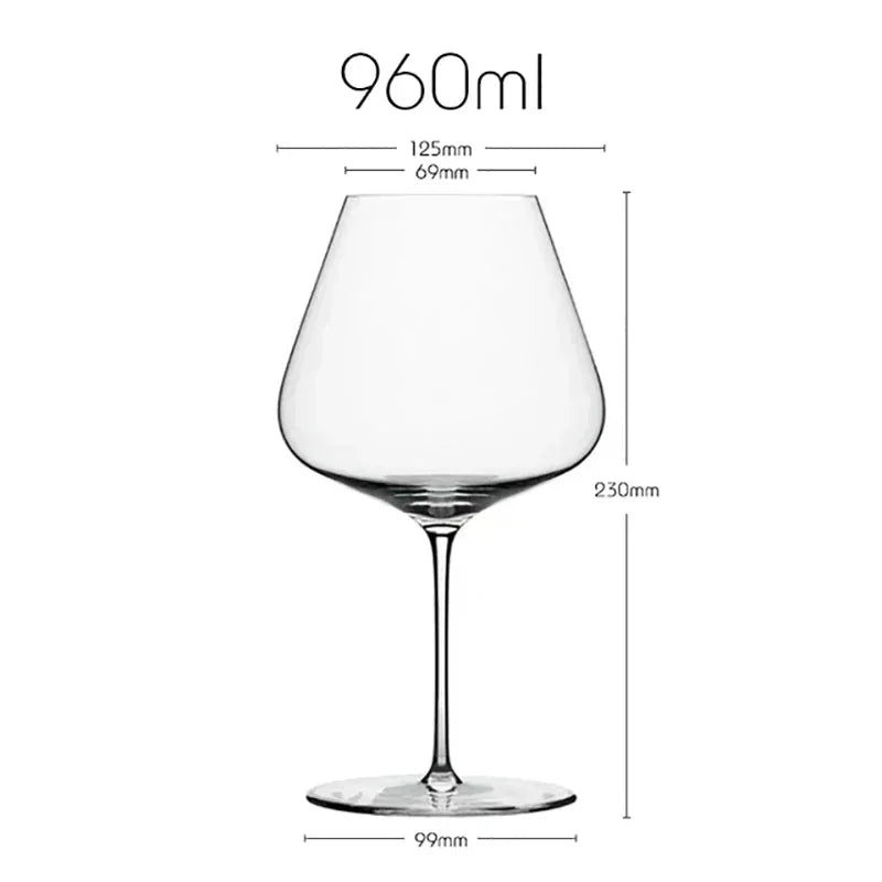 New Burgundy Bordeaux Style Light Luxury Wine Glass Ultra-thin Craftsmanship Slim Cup Stems Birthday Party Bar Classics Goblet