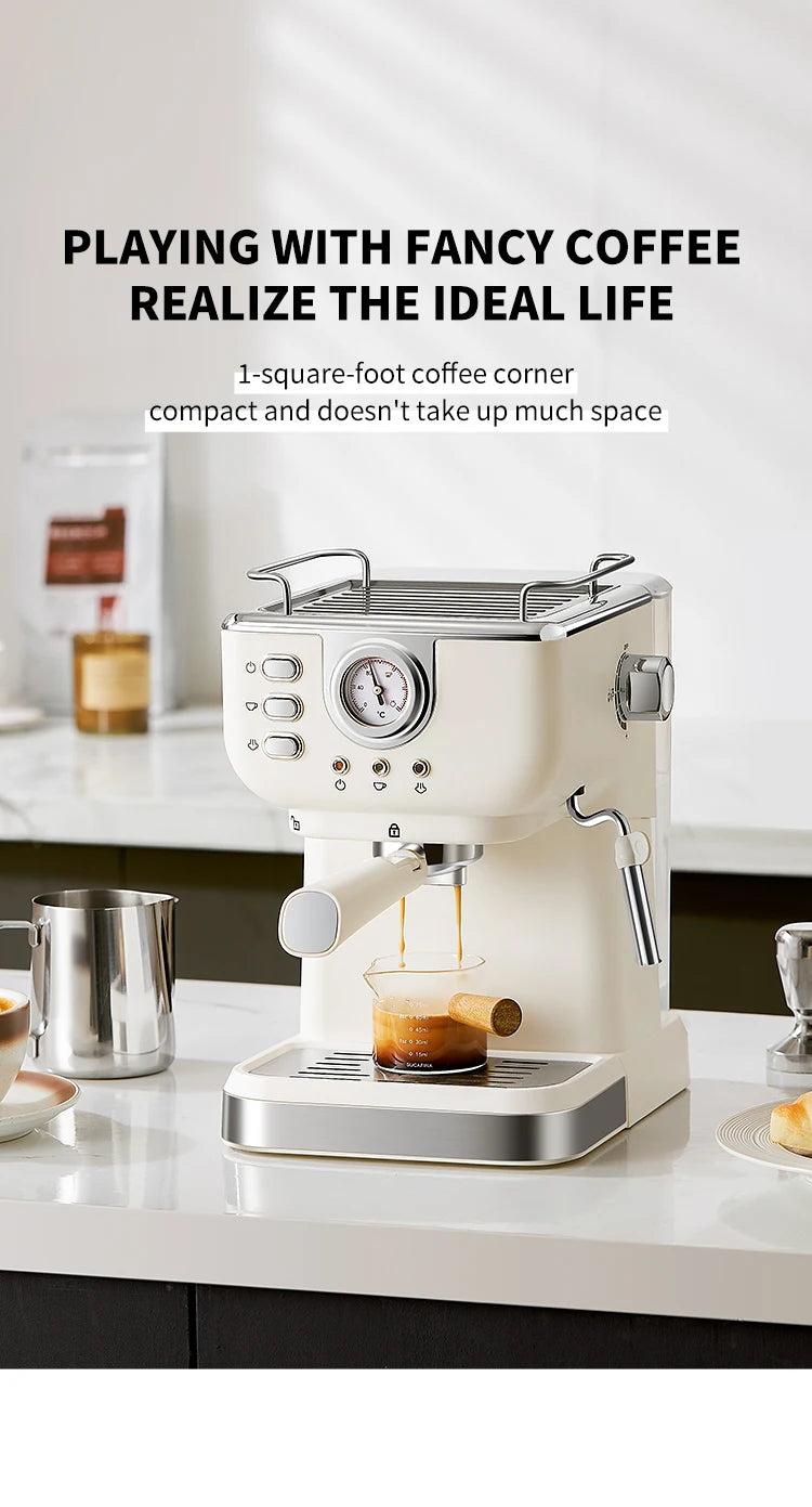 Electric Espresso Coffee Machine Cafetera Semi Automatic 20 Bar Coffee Maker 220V EU Automatic Milk Frother Cappuccino Hot Water