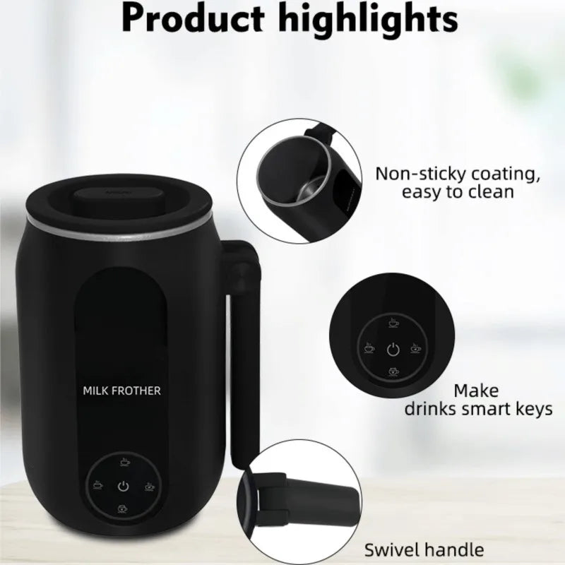 110V/220V Electric Milk Frother 4 In 1 Auto Mixer for Coffee Milk Foamer Machine Foldable handle Milk Heating Steamer Foamer