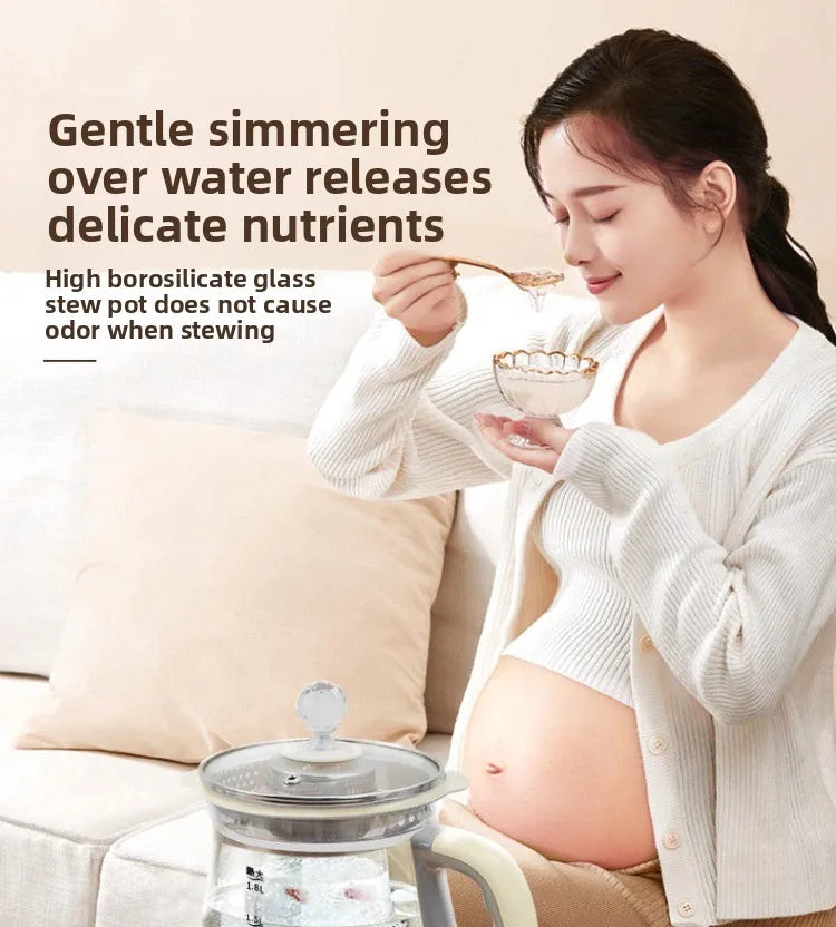 220V Geligao Automatic Double Boiler Health Kettle Thick Glass Multi Function Electric Tea Maker