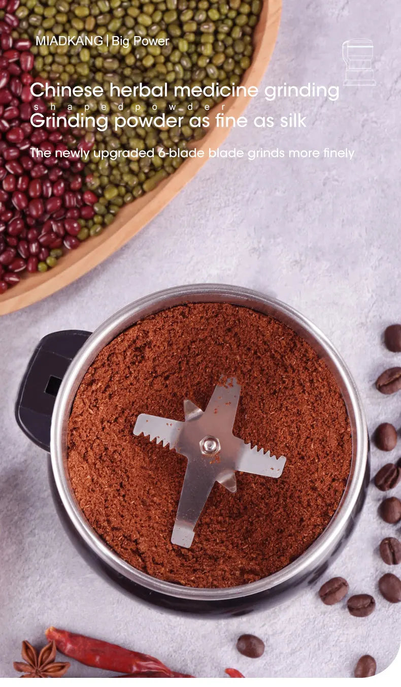 400W Electric Coffee Grinder for Beans Nuts Spices Grains Multifunctional Kitchen Grinder Machine Home Use