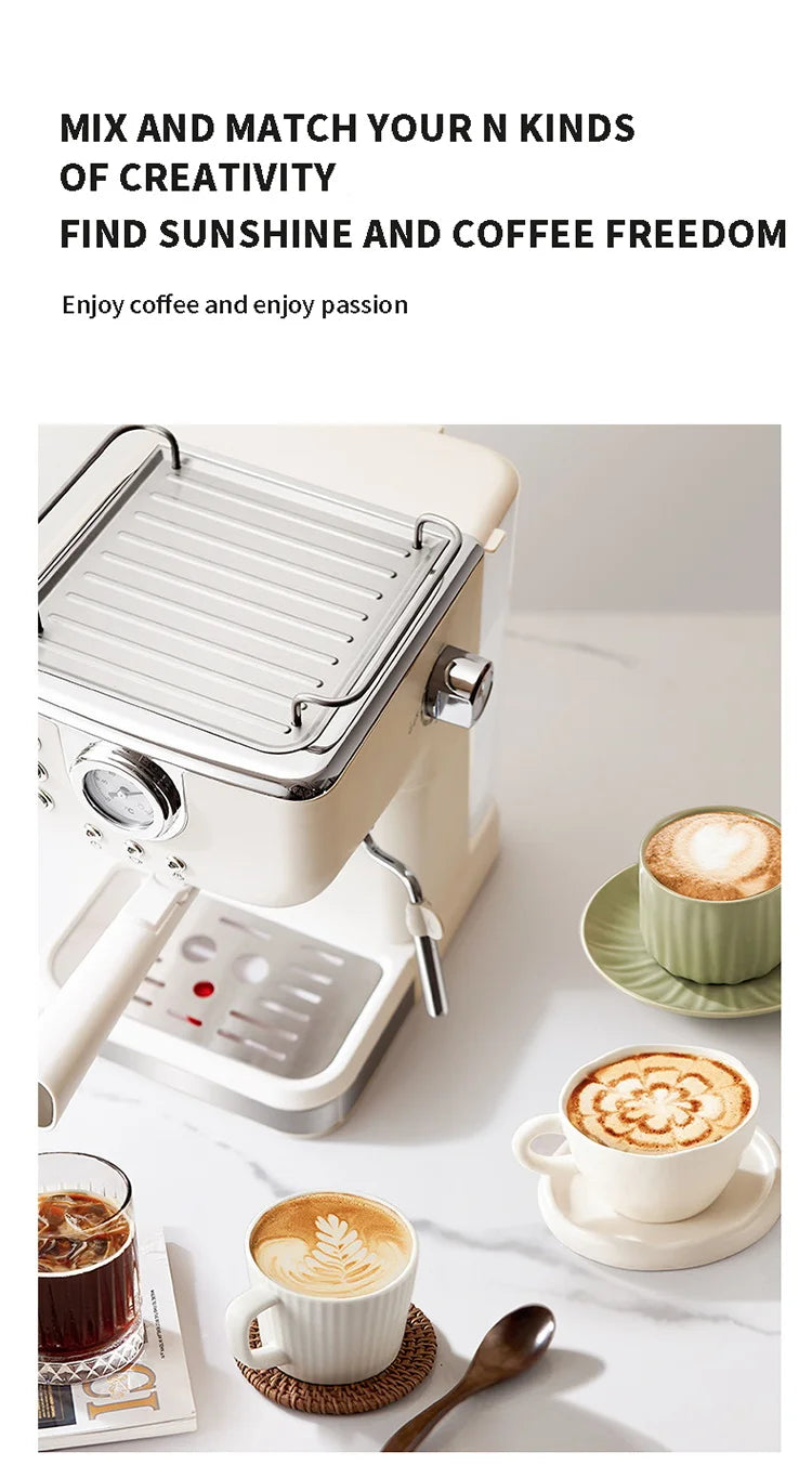 Electric Espresso Coffee Machine Cafetera Semi Automatic 20 Bar Coffee Maker 220V EU Automatic Milk Frother Cappuccino Hot Water