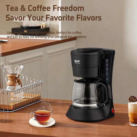 Drip Coffee Maker - Automatic Home Coffee Machine with Keep-Warm Function for American Coffee & Tea Brewing in Office