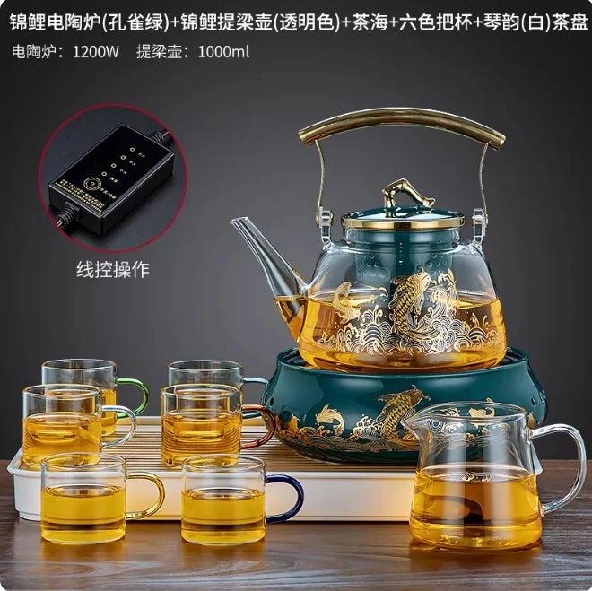 220V Electric ceramic tea pot glass tea pot water kettle tea brewing pot new small ceramic tea burner