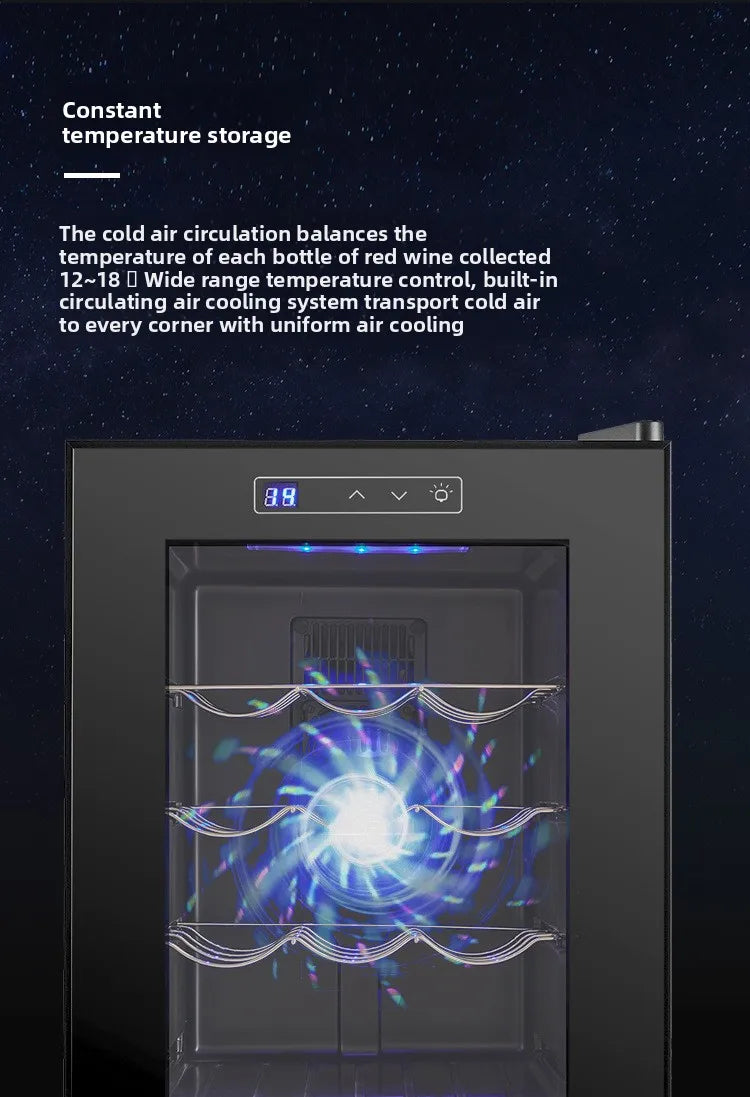 18 Bottle Wine Cooler Refrigerator , Quiet Freestanding Wine Fridge for Home/Office, 12℃-18℃ Adjustable Temperature,Glass Door