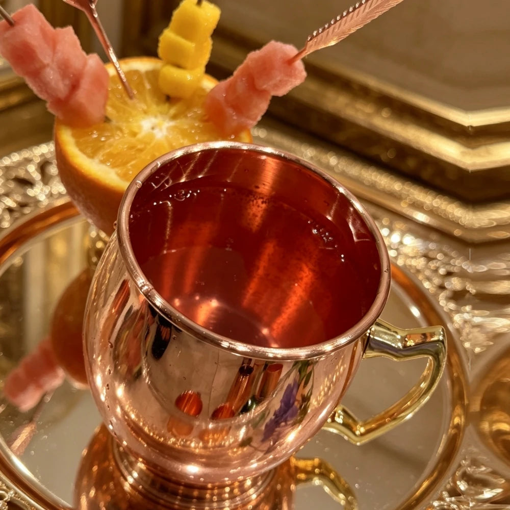400-550ML Copper Plated Mug Durable Coppery Beer Mugs Coffee/Milk Cup Copper Cocktail Whiskey Glass Drinkware Bar Accessories