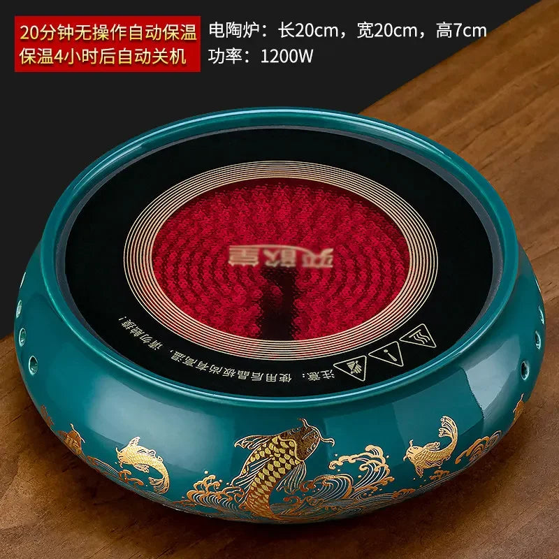 Electric Glass Teapot Kettle 220V with Induction Heating Plate for Quick Tea Water Boiling - Kitchen Tea Making Tool LYH