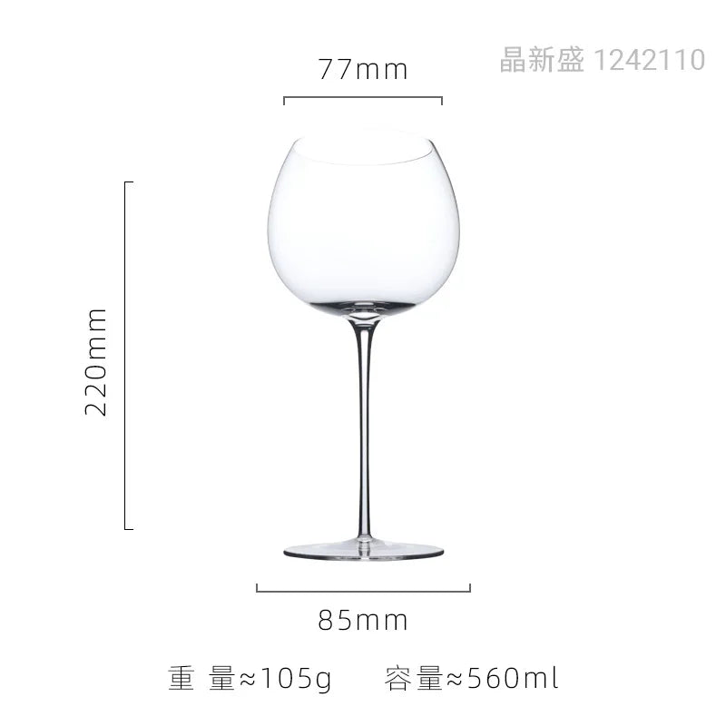 Ultra Thin Crystal Glass Goblet Sensory Oot-bellied Red Wine Glass Home Fine Stick Wine Burgundy Glass