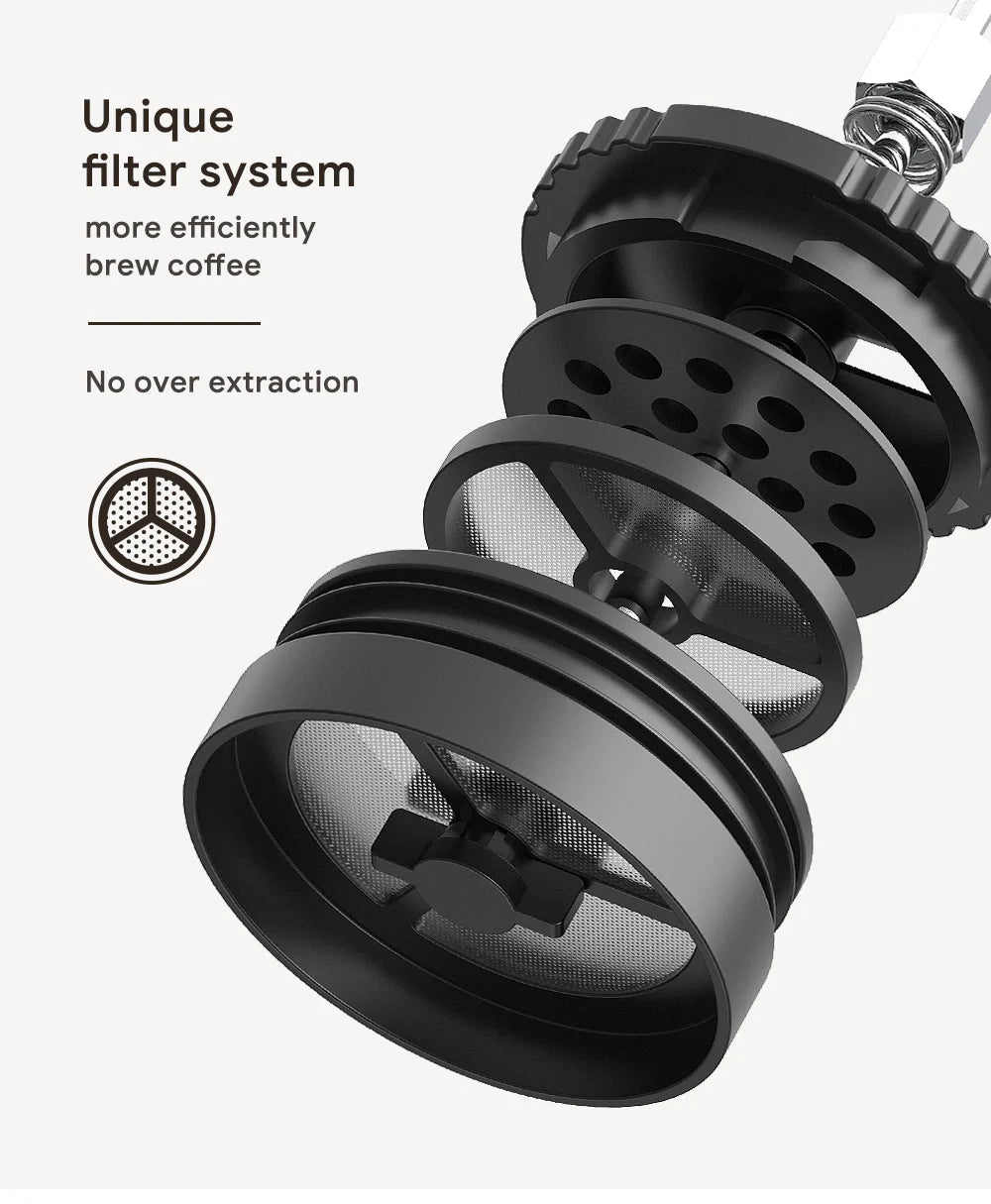 i Cafilas 12oz French Press Coffee Maker Vacuum Insulated Travel Coffee Mug Coffee Press Stainless Steel  Hot/Cold Brew