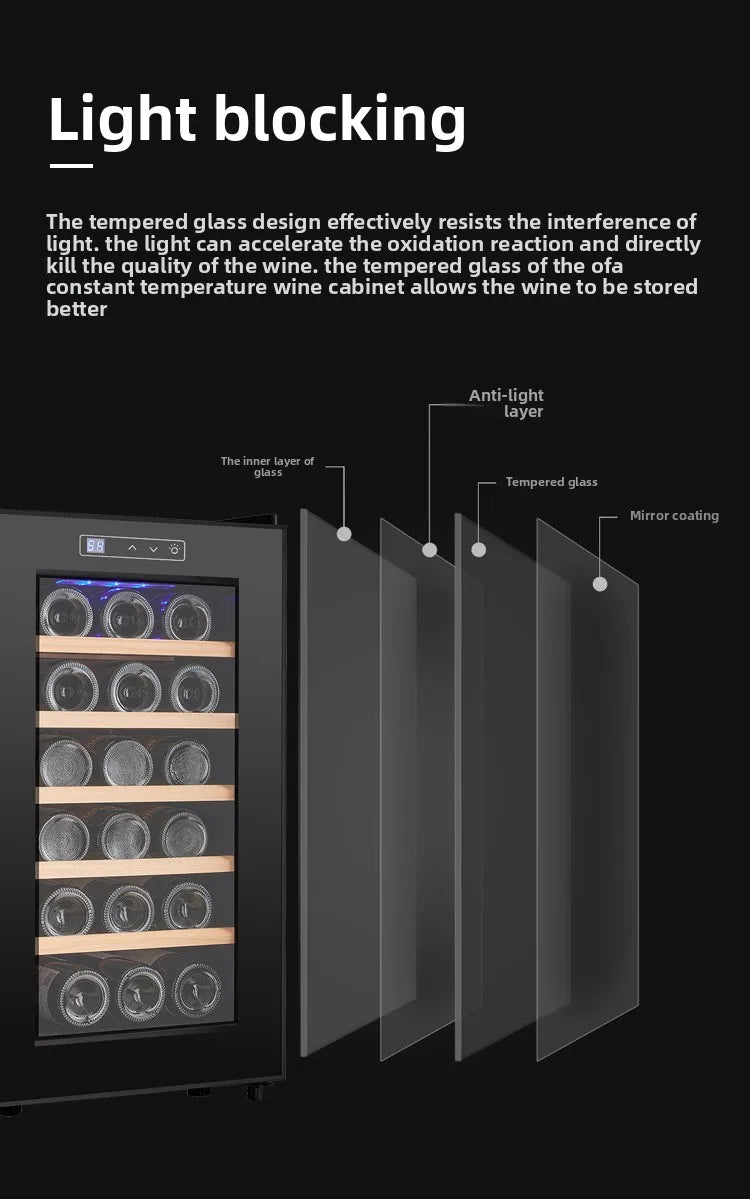 18 Bottle Wine Cooler Refrigerator , Quiet Freestanding Wine Fridge for Home/Office, 12℃-18℃ Adjustable Temperature,Glass Door