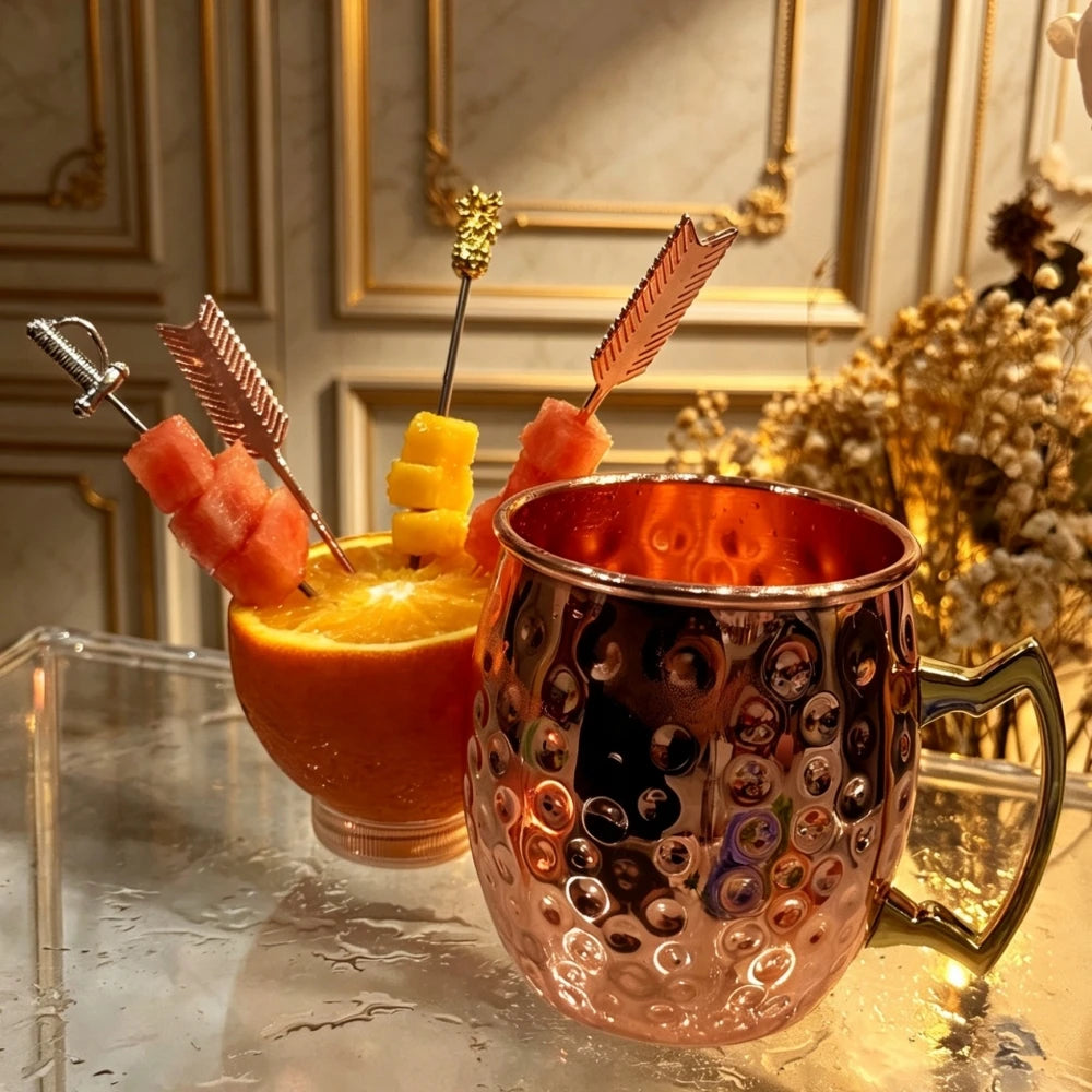 400-550ML Copper Plated Mug Durable Coppery Beer Mugs Coffee/Milk Cup Copper Cocktail Whiskey Glass Drinkware Bar Accessories