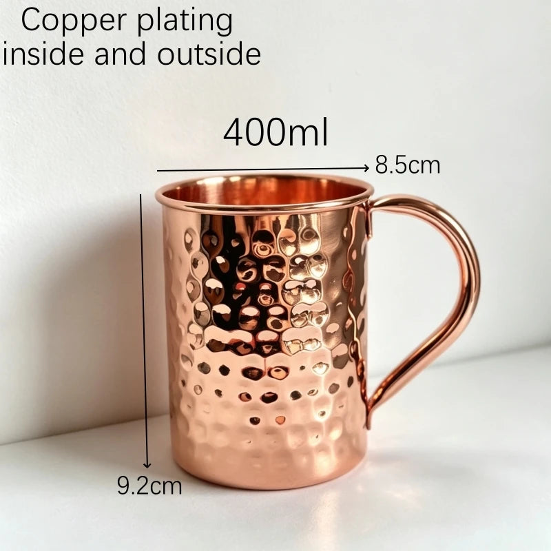 400-550ML Copper Plated Mug Durable Coppery Beer Mugs Coffee/Milk Cup Copper Cocktail Whiskey Glass Drinkware Bar Accessories