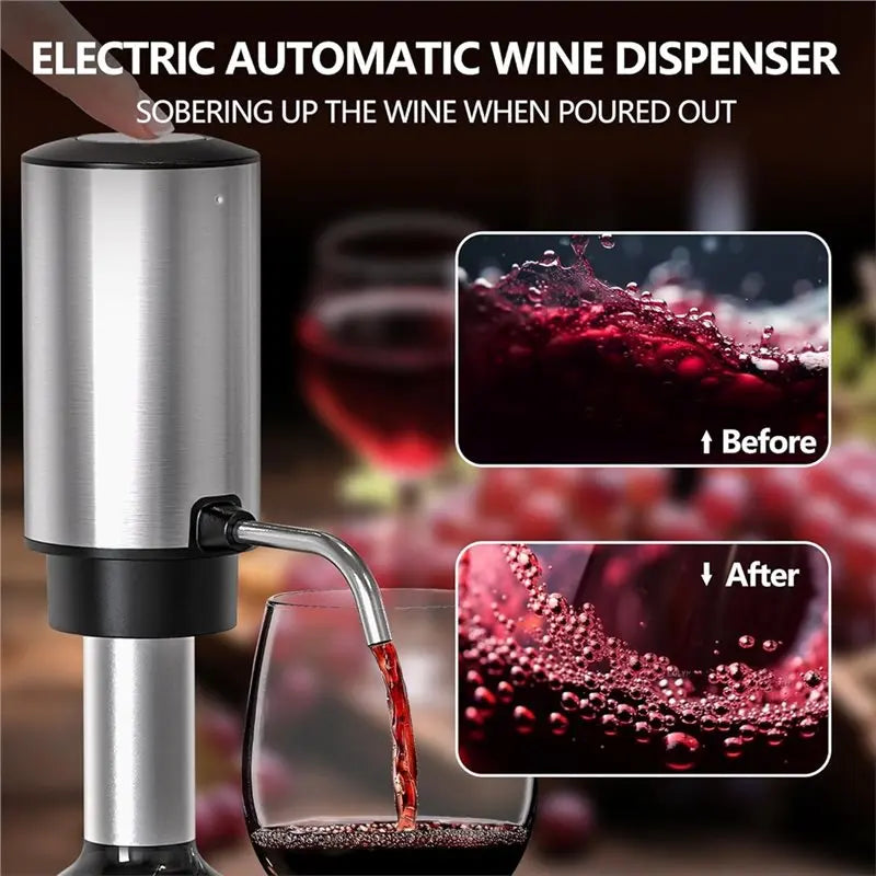 B89B-Wine Opener Aerator 4-In-1 Rechargeable Electric Gift Set With Wine Decanter,For Home Bar Party