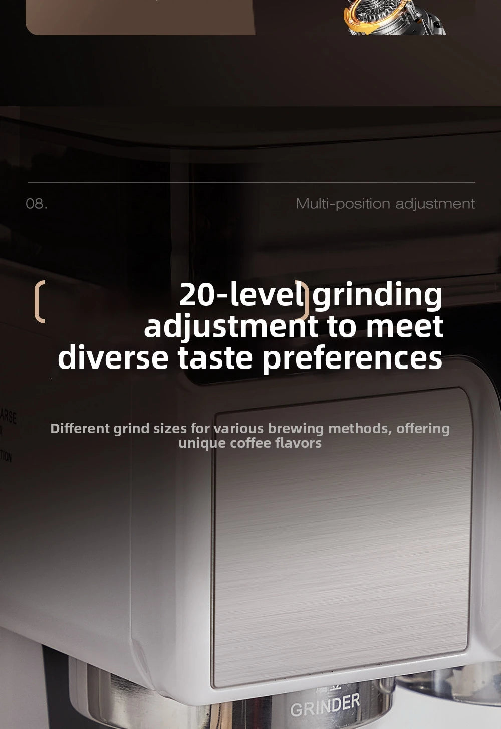 2-in-1 Cold & Hot Coffee Maker with Built-in Grinder & Milk Frother | Compact Espresso Machine for Home, Office & Small Cafés