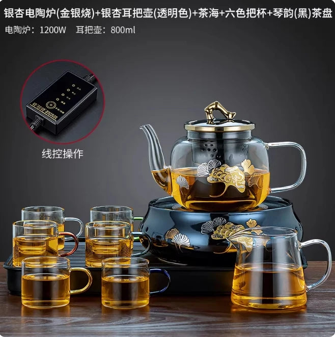 220V Electric ceramic tea pot glass tea pot water kettle tea brewing pot new small ceramic tea burner