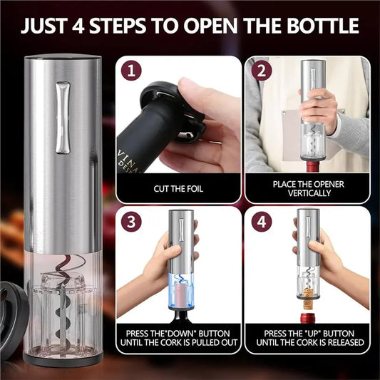 B89B-Wine Opener Aerator 4-In-1 Rechargeable Electric Gift Set With Wine Decanter,For Home Bar Party