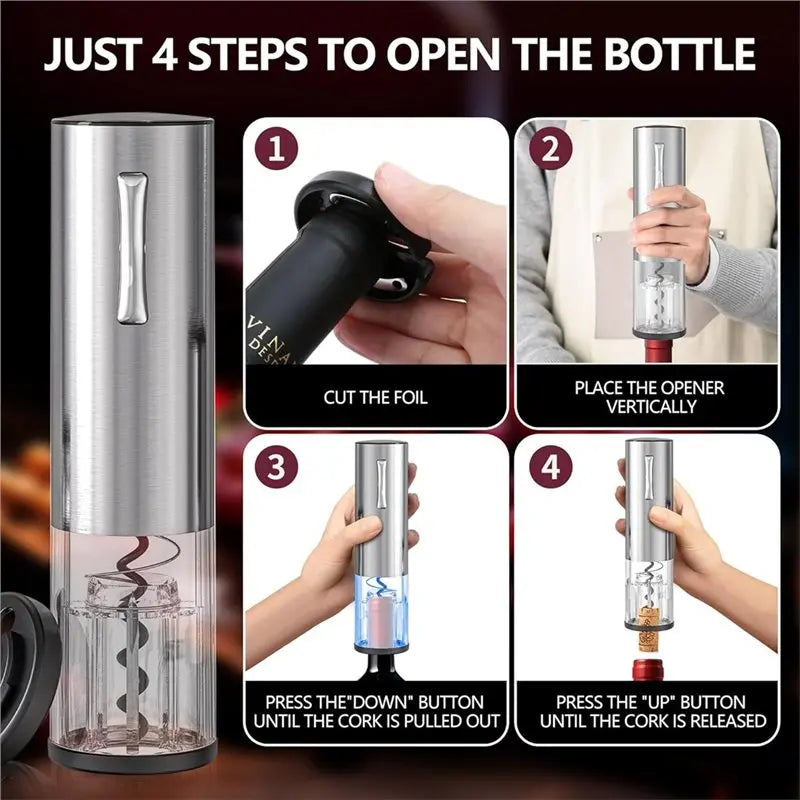 B89B-Wine Opener Aerator 4-In-1 Rechargeable Electric Gift Set With Wine Decanter,For Home Bar Party