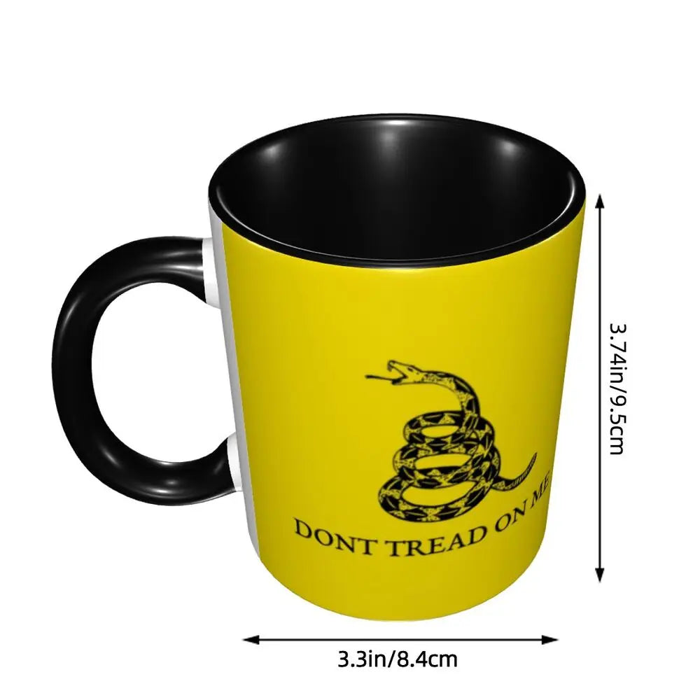 Dont Tread On Me Coffee Mug DIY Personalized Gadsden Flag Ceramic Mug Creative Present