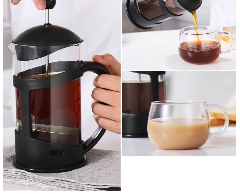 High-capacity 1L Share Coffee French Press Coffe Filter Coffee House Home Office Cafe Barista Tool Coffeepot Cold Brew Tea Maker