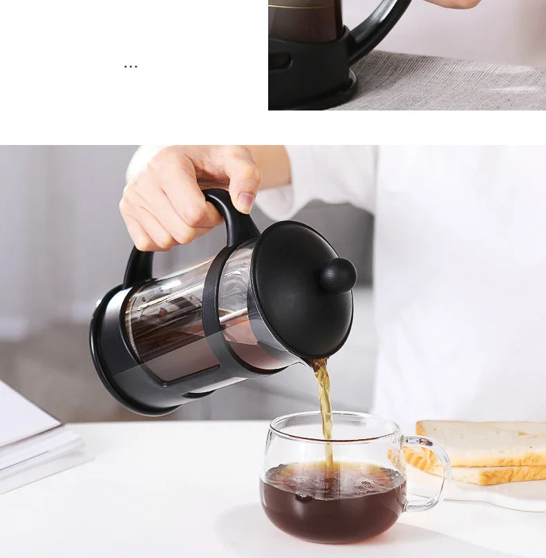 High-capacity 1L Share Coffee French Press Coffe Filter Coffee House Home Office Cafe Barista Tool Coffeepot Cold Brew Tea Maker