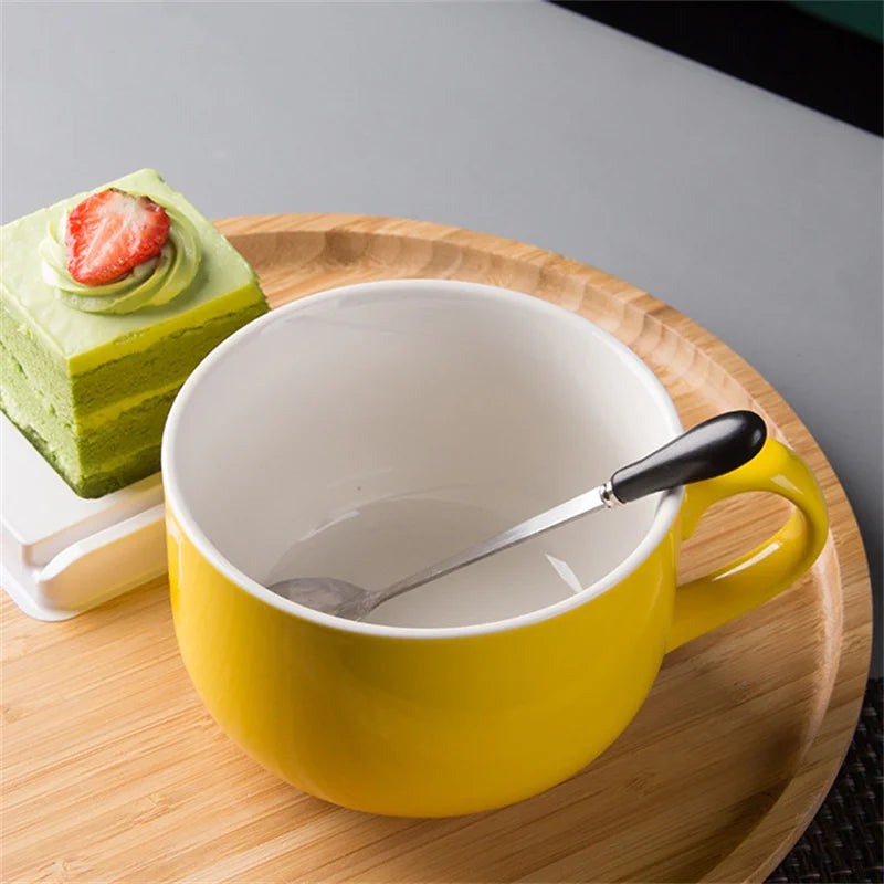 700ml Coffee Mug Large Capacity Ceramic Breakfast Oatmeal Milk Tea Cup Instant Noodles Bowl Novelty Gifts Best For Your Friends