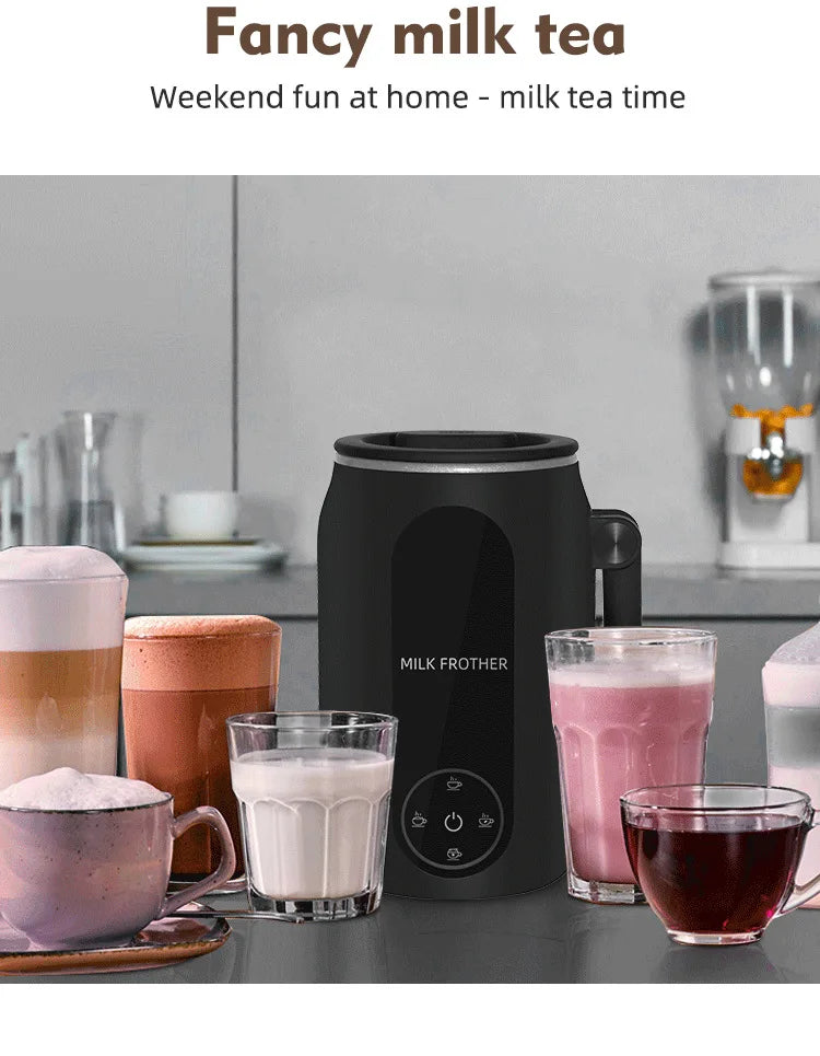 110V/220V Electric Milk Frother 4 In 1 Auto Mixer for Coffee Milk Foamer Machine Foldable handle Milk Heating Steamer Foamer