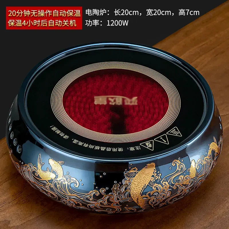 Electric Glass Teapot Kettle 220V with Induction Heating Plate for Quick Tea Water Boiling - Kitchen Tea Making Tool LYH