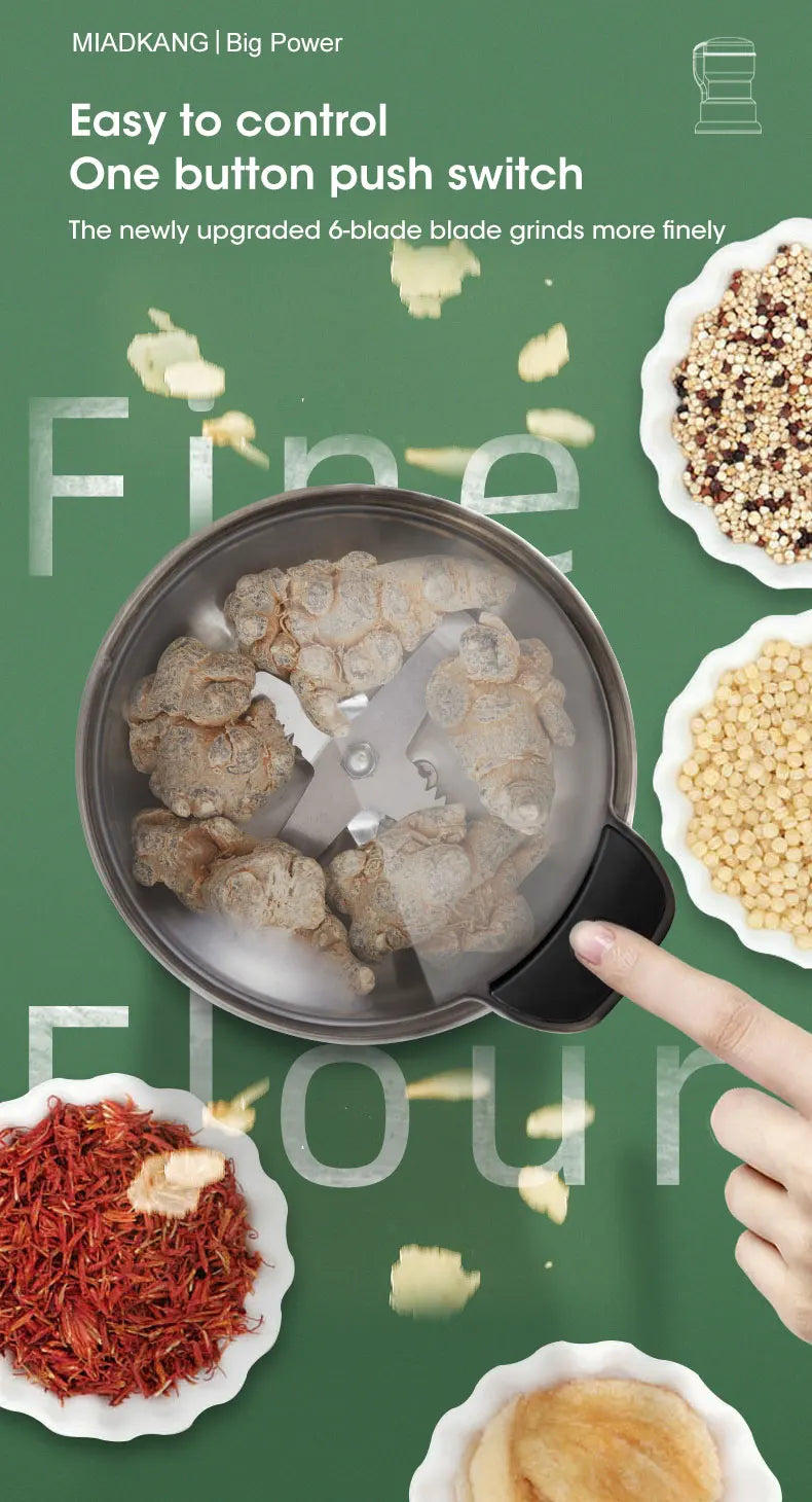 400W Electric Coffee Grinder for Beans Nuts Spices Grains Multifunctional Kitchen Grinder Machine Home Use