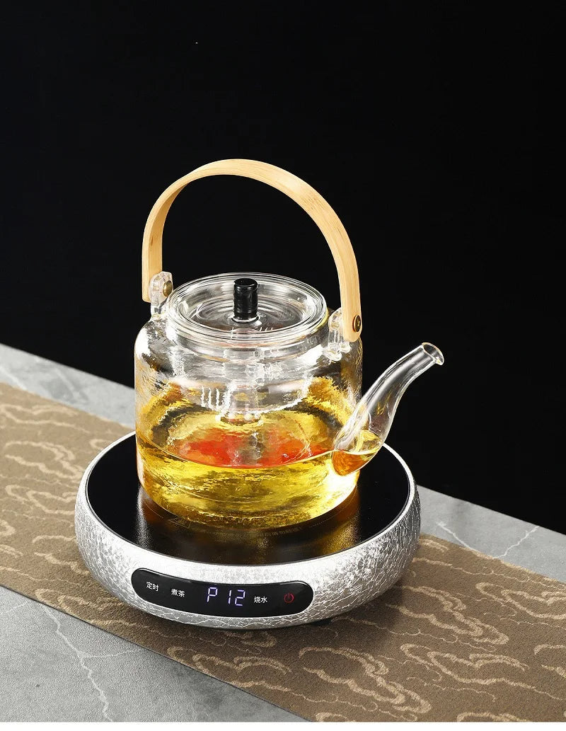 1500W Electric Ceramic Stove Smart Tea Stove Boiling Water Heater 8 Gear Heating Stove Office Timing Tea Maker Auto Keep Warm