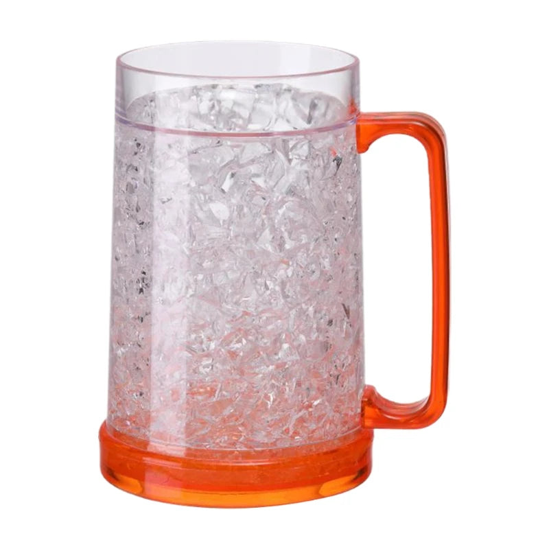 Freezer Ice Beer Mug Clear Cooling Wine Cup Double Wall Gel Frosty Beer Cup Drinking Glasses