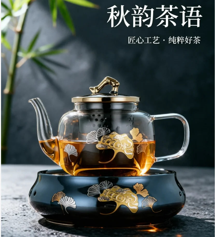 Electric Glass Teapot Kettle 220V with Induction Heating Plate for Quick Tea Water Boiling - Kitchen Tea Making Tool LYH