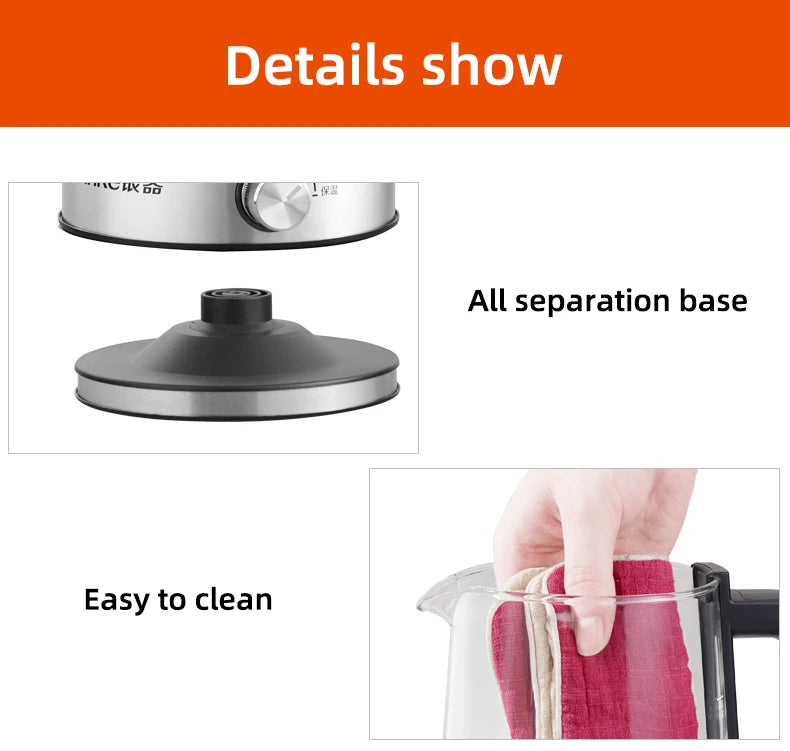 1.3L Electric Kettle Automatic Steam Spray Teapot with Filter Multifunctional Glass Teapots Thermo Pot Home Boil Water Kettle