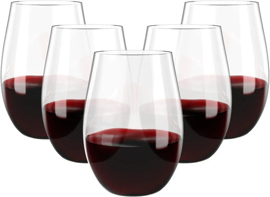 10-pack of 12-ounce crystal clear disposable wine glasses, reusable plastic wine glasses, suitable for parties and weddings