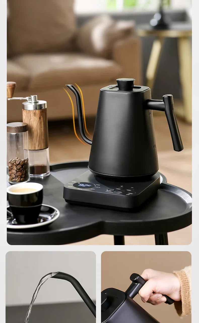 Electric Gooseneck Kettle 1000ML  Hand Brew Coffee Tea 1200W Pot Smart Teapot Temperature Control Pot Rapid Heating Kettle 220v