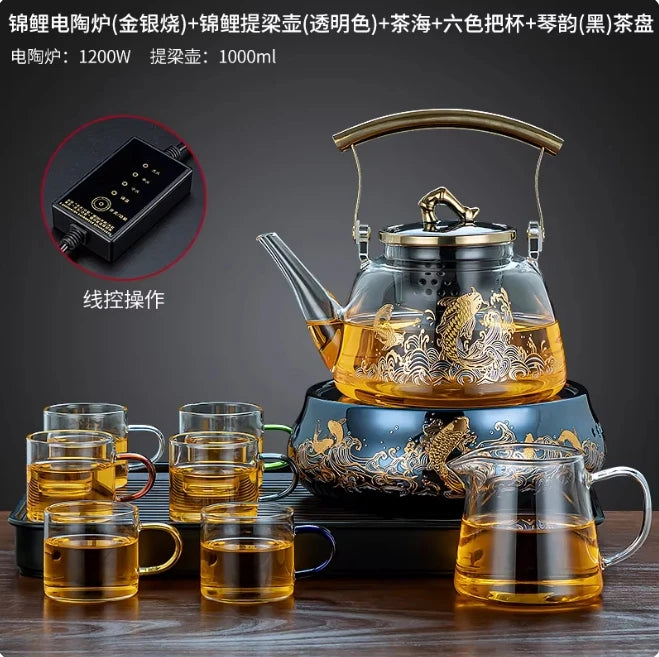 220V Electric ceramic tea pot glass tea pot water kettle tea brewing pot new small ceramic tea burner
