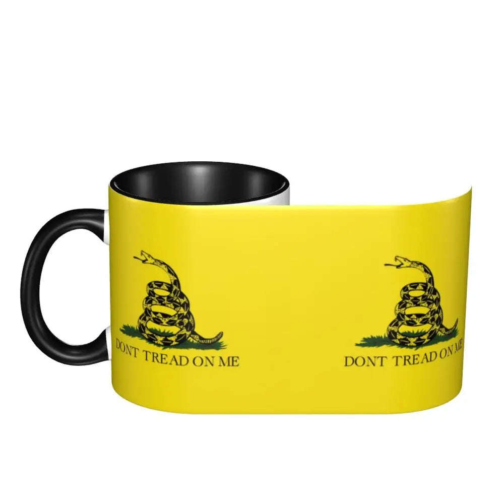 Dont Tread On Me Coffee Mug DIY Personalized Gadsden Flag Ceramic Mug Creative Present