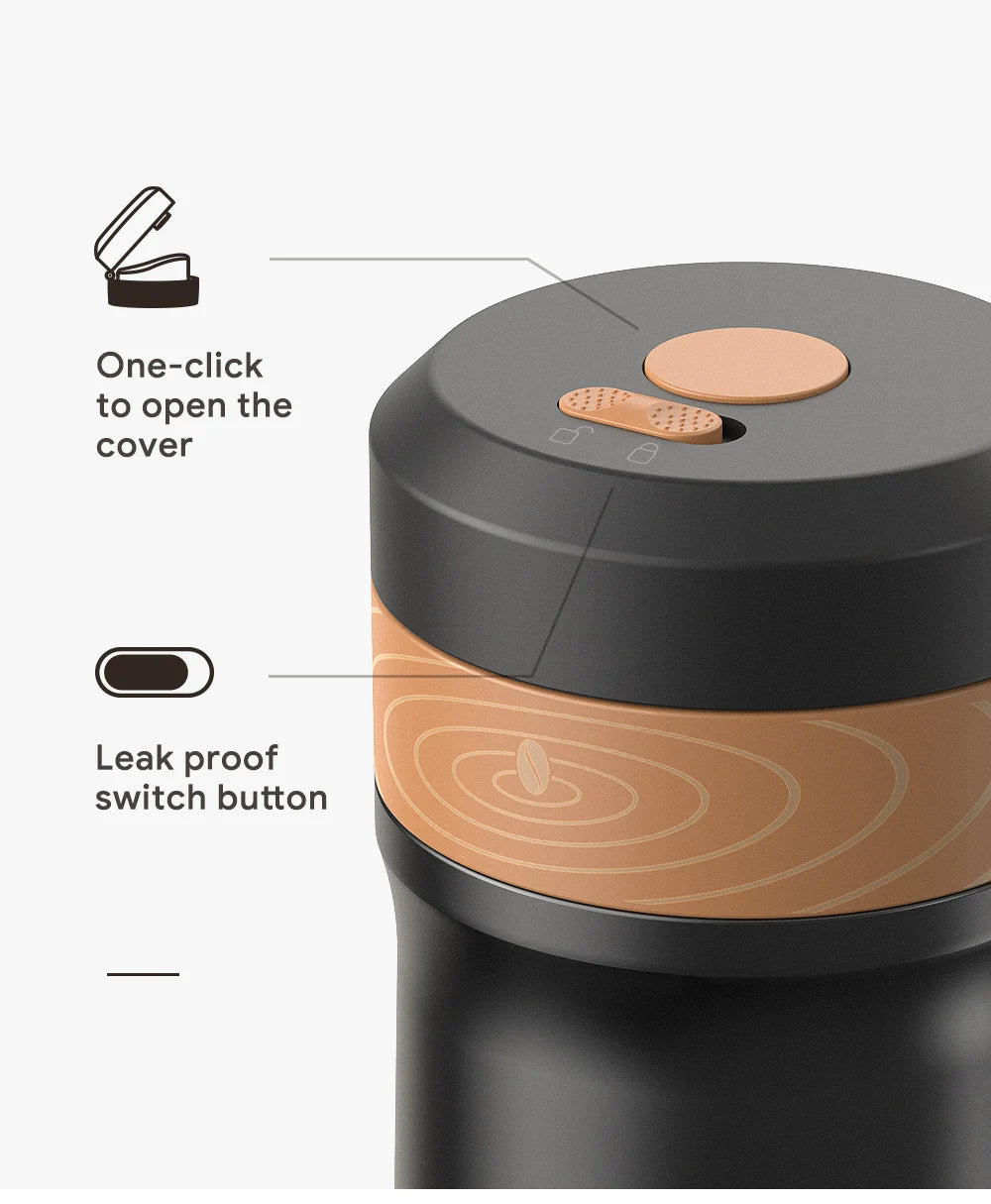 i Cafilas 12oz French Press Coffee Maker Vacuum Insulated Travel Coffee Mug Coffee Press Stainless Steel  Hot/Cold Brew