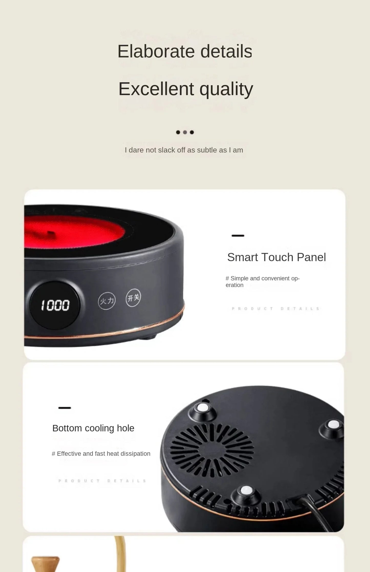 220V YANGZI Electric Tea Stove/Tea Boiler,Small Tabletop New Vintage Style, Ideal for Traditional Tea Ceremony CBW