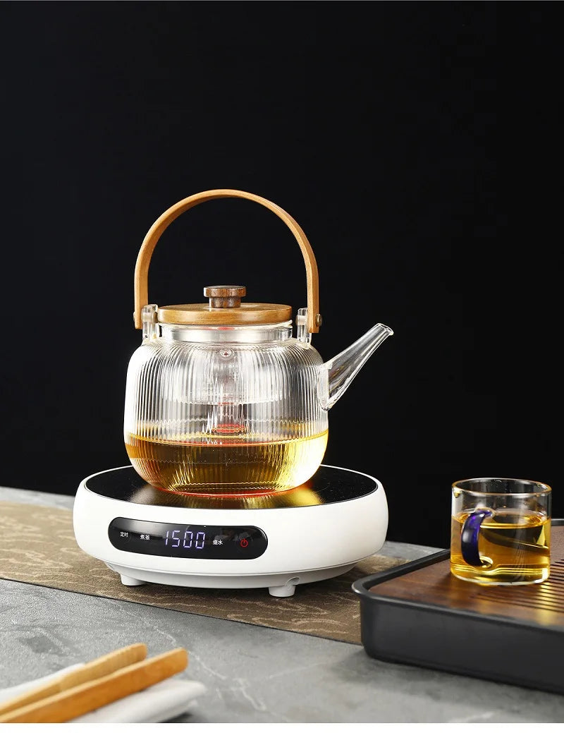 1500W Electric Ceramic Stove Smart Tea Stove Boiling Water Heater 8 Gear Heating Stove Office Timing Tea Maker Auto Keep Warm