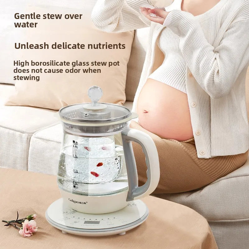 220V Geligao Automatic Double Boiler Health Kettle Thick Glass Multi Function Electric Tea Maker