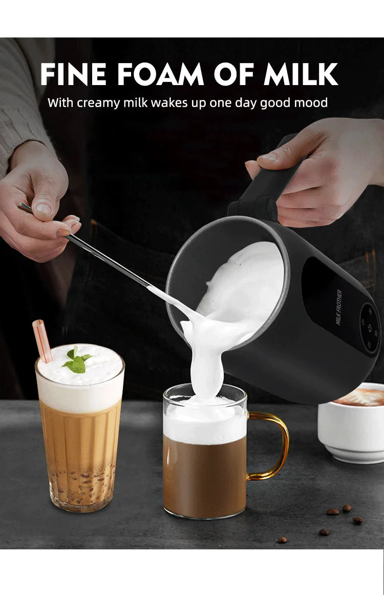 110V/220V Electric Milk Frother 4 In 1 Auto Mixer for Coffee Milk Foamer Machine Foldable handle Milk Heating Steamer Foamer
