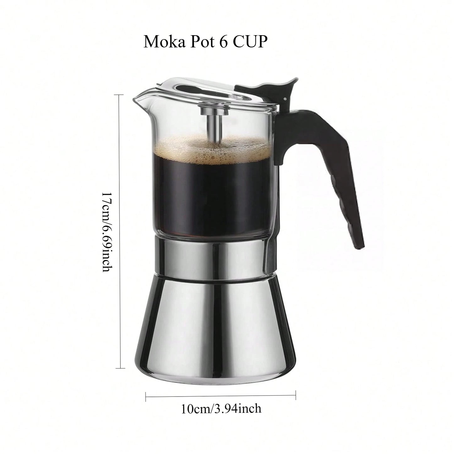 4/6/9Cup Coffee Maker Stainless Steel Espresso Maker Mocha Pot Espresso Maker For Home Kitchen Camping