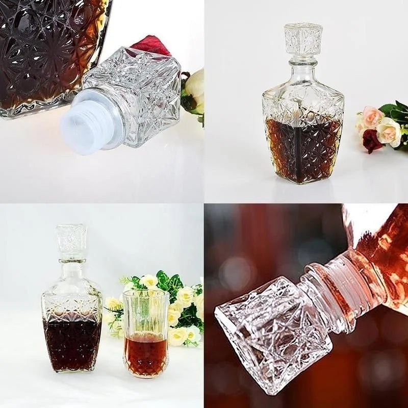 150/250/500/800ml Optional Crystal Glass Whiskey Liquor Wine Drinks Juice Transparent Bottle Wine Carafe Home Kitchen Tool