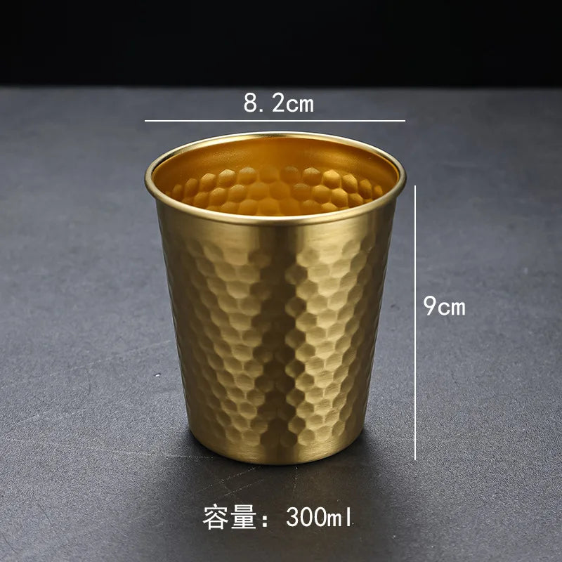 Single-layer Stainless Steel Beer Mugs 500ml Diamond Pattern Water Cup Korea Anti Fall Bar Restaurant Tumbler Drinking Set