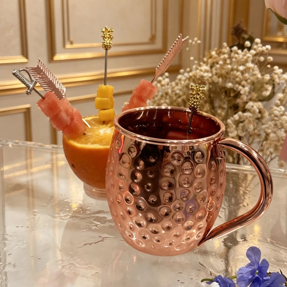 400-550ML Copper Plated Mug Durable Coppery Beer Mugs Coffee/Milk Cup Copper Cocktail Whiskey Glass Drinkware Bar Accessories