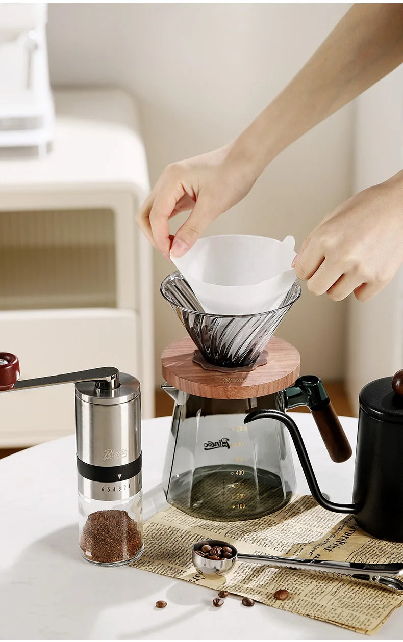 Bincoo Pour Over Coffee Maker Set 800ml Glass Carafe Coffee with Glass Coffee Filter Drip Coffee Maker Set for Home or Office