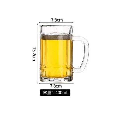 Draft Beer Mugs 600ml Japanese Coffee Mug Large Capacity Glass Cup