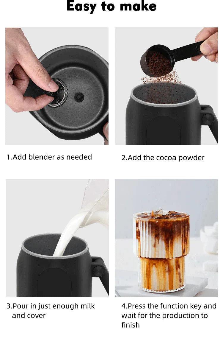 110V/220V Electric Milk Frother 4 In 1 Auto Mixer for Coffee Milk Foamer Machine Foldable handle Milk Heating Steamer Foamer
