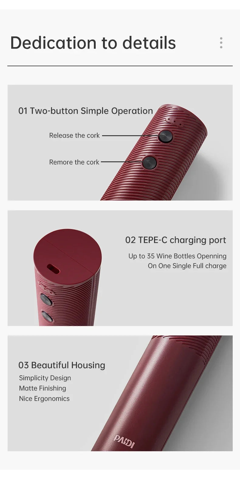 New Electric Wine Opener Portable USB Rechargeable Automatic Wine Bottle Corkscrew Cap Opener Kitchen Accessories Dropshipping
